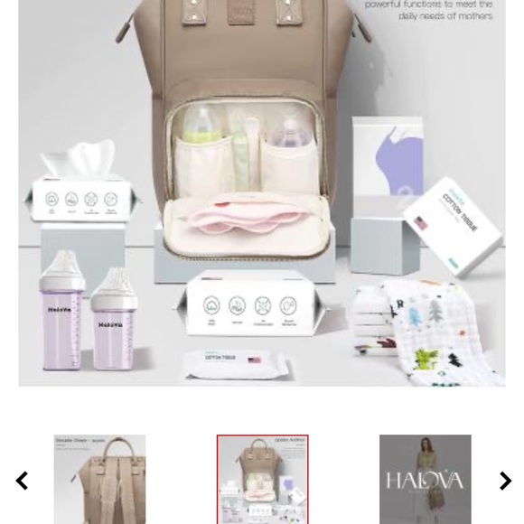 Cream Backpack or Diaper Bag - Picture 7 of 8